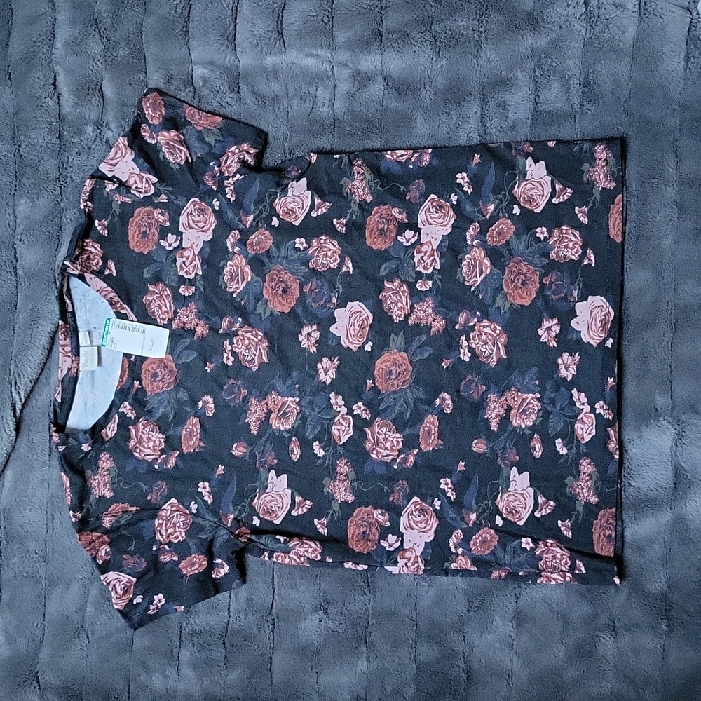 Floral All Over Printed Cotton Blend Tshirt From Twik/Simons SZ Small, New W Tag